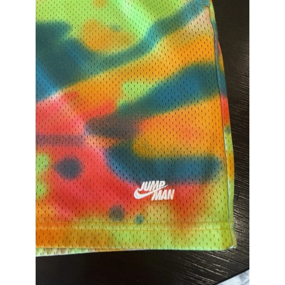 Jordan Shorts Mens Sz M Multicolor Tie Dye Jumpman Air Mesh Basketball